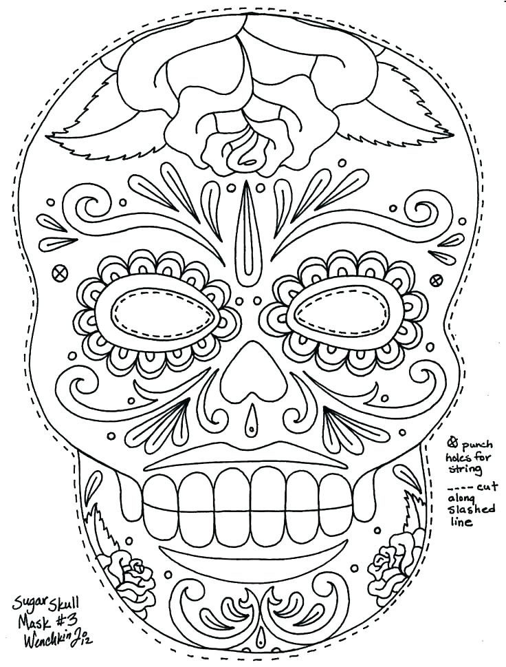 736x969 Sugar Skull Coloring Pages Printable Skull Coloring Sheets Free