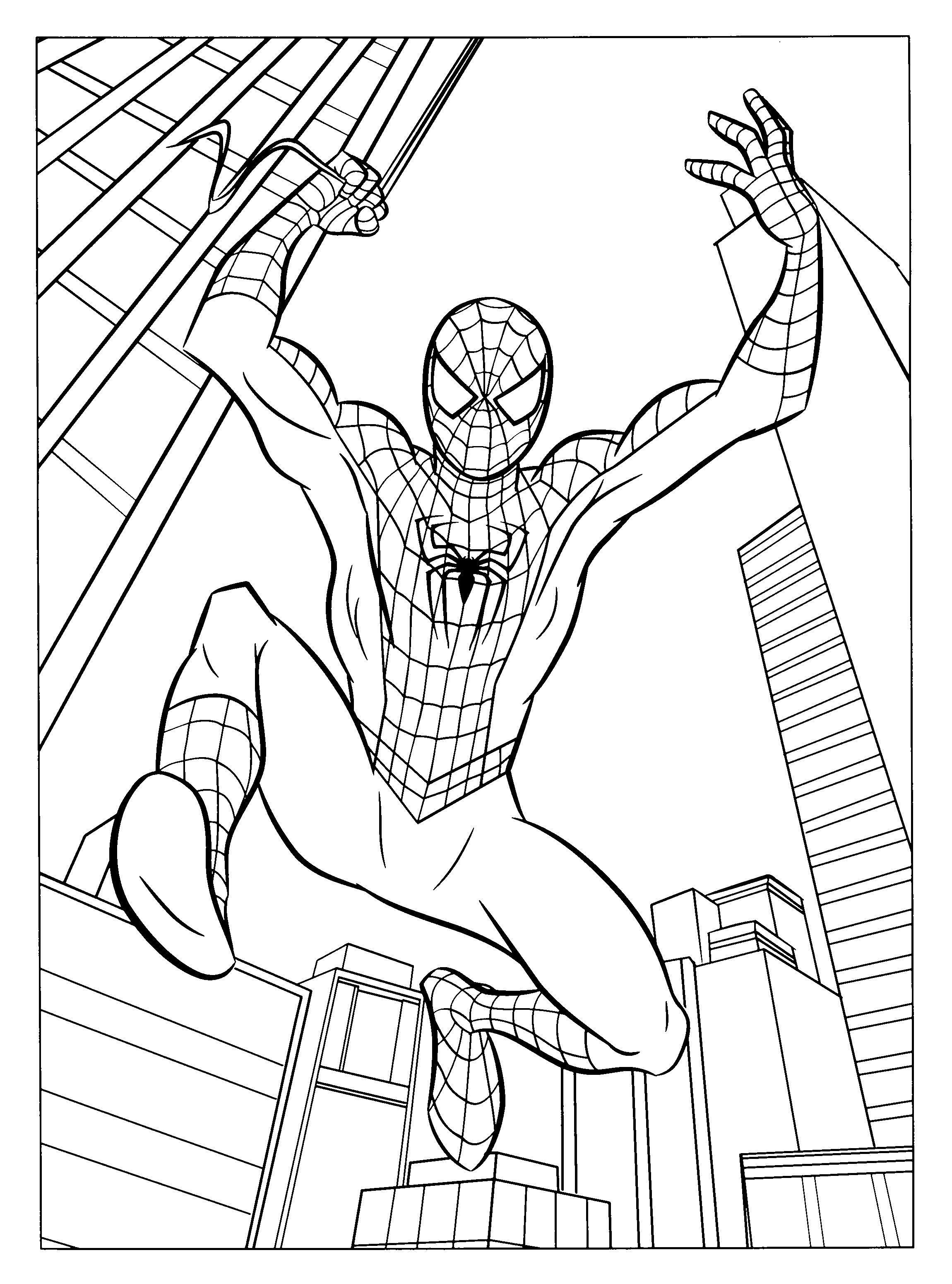 2300x3100 Quality Free Printable Spiderman Coloring Page