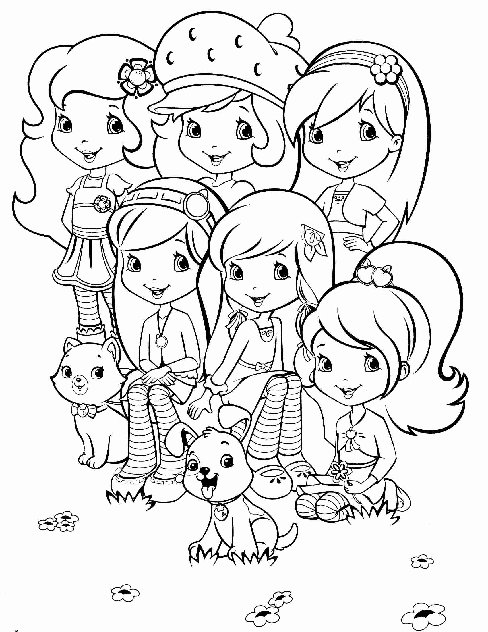 1700x2200 Strawberry Shortcake Coloring Pages Free Bright Olegratiy