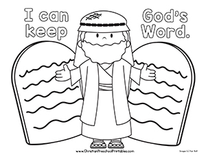 300x232 Free Printable Ten Commandments Coloring Pages Free