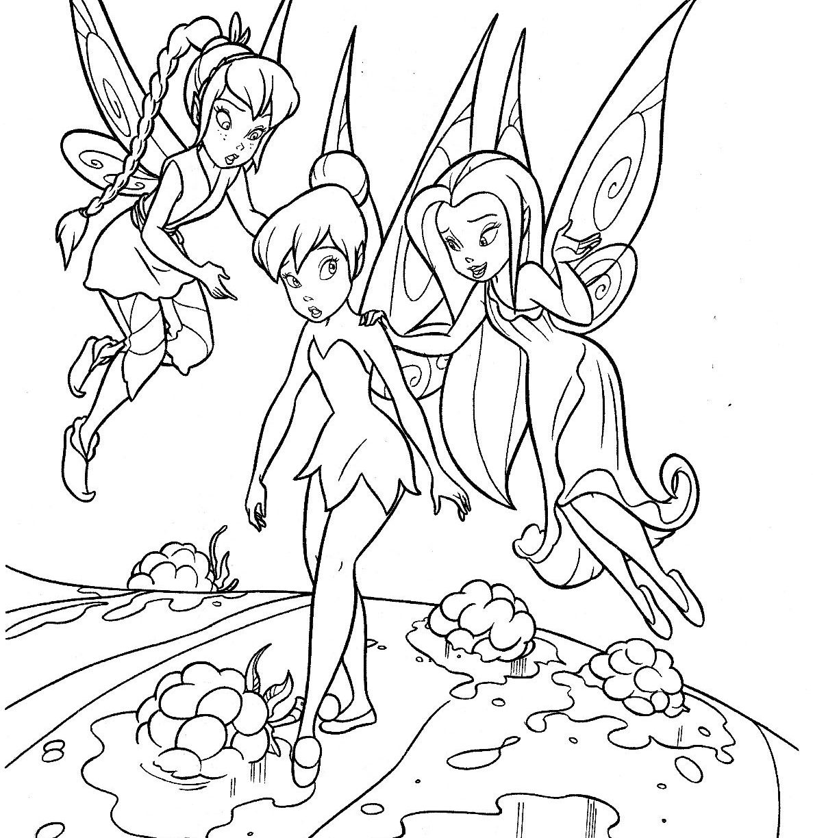 1187x1224 Free Tinkerbell Coloring Page Printable Disney Pages Games Online
