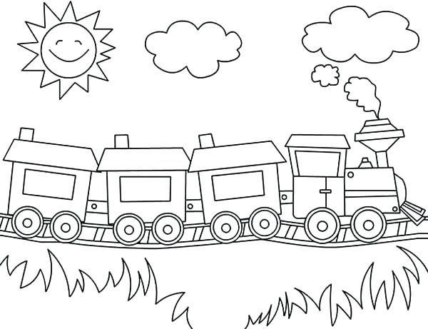 600x461 Coloring Page Train