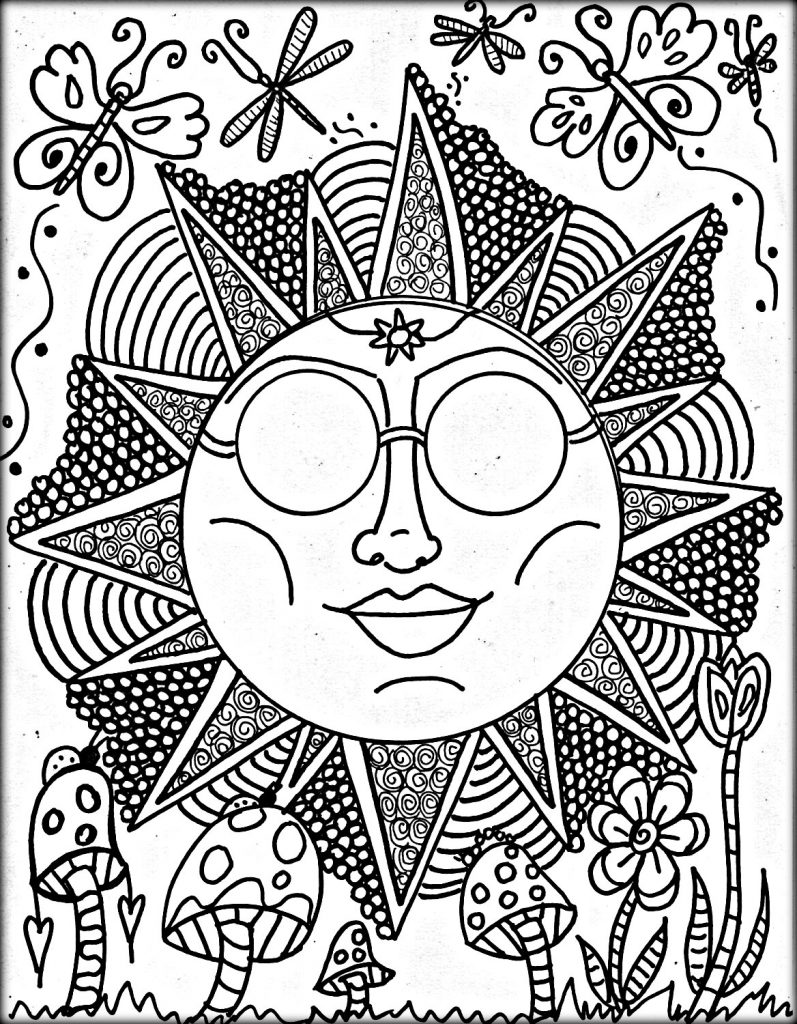 797x1024 Trippy Coloring Pages Women Free Printable Adult Mushrooms Book