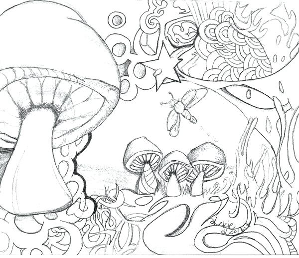 600x517 Free Printable Trippy Coloring Pages