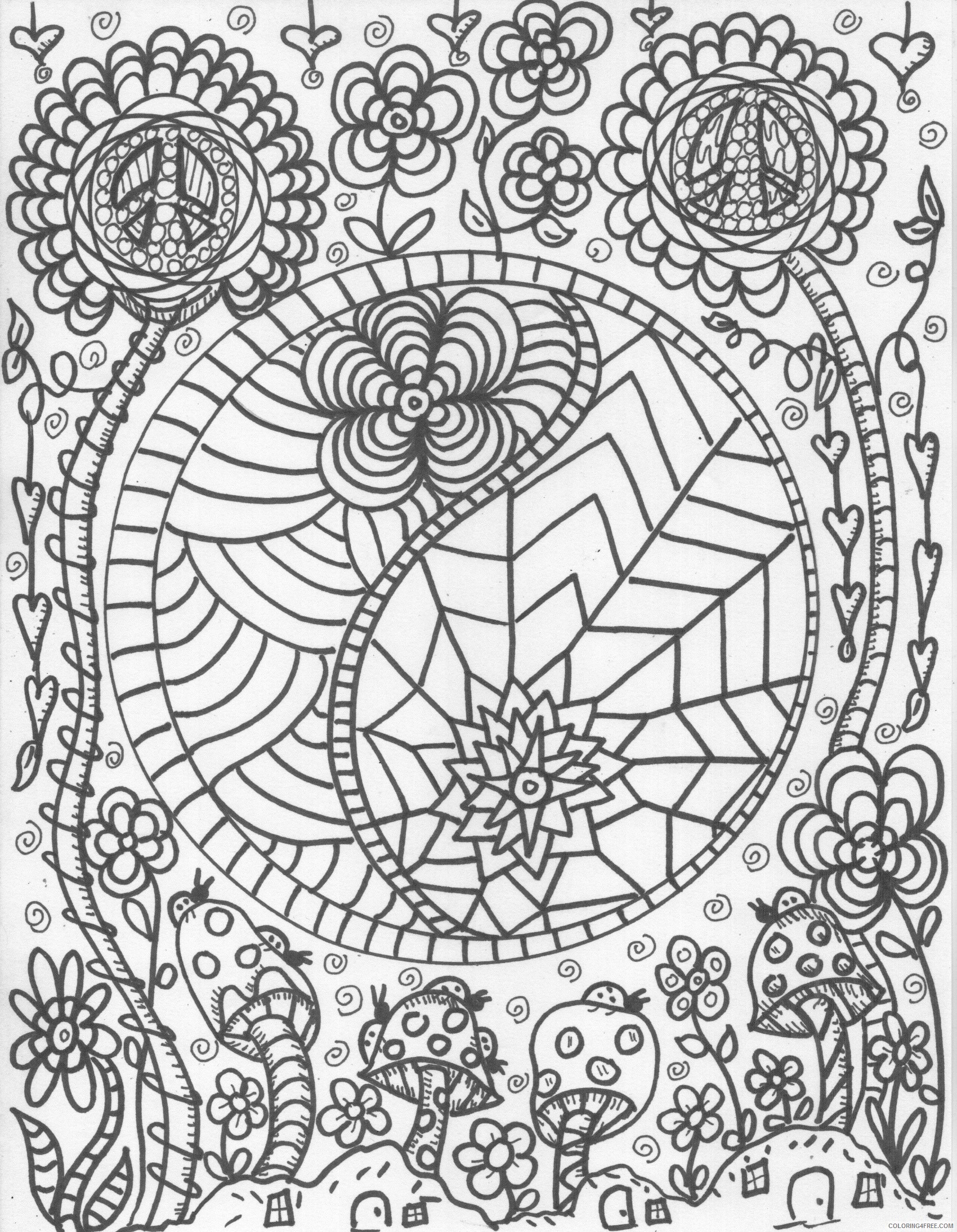 1700x2189 Trippy Coloring Pages Free Printable Coloring4free