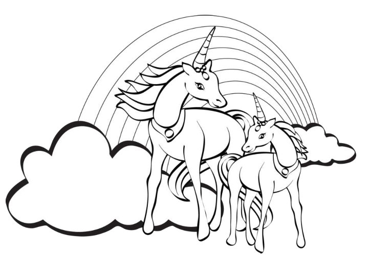 719x500 Printable Unicorn Coloring Pages