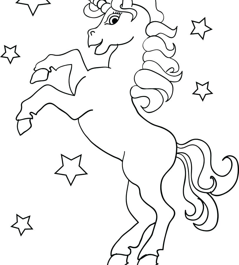 813x900 Unicorn Color Pages Big Unicorn Coloring Pages Stars Free