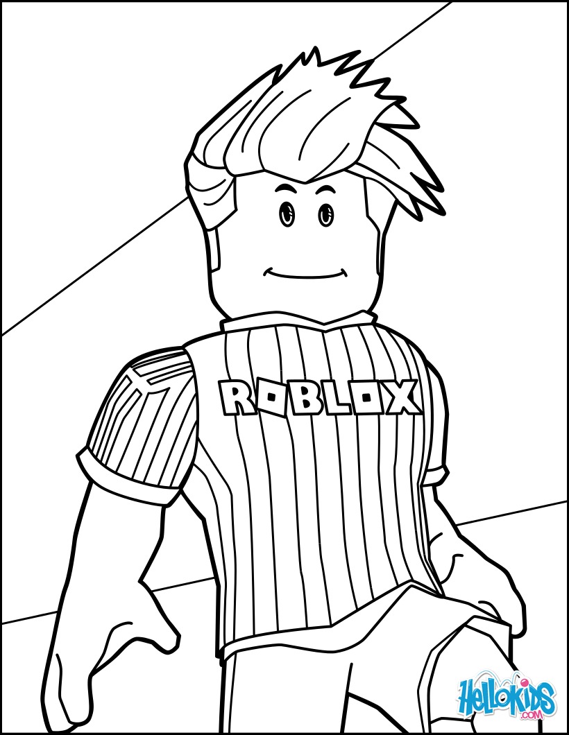 820x1060 Footballer Of Roblox Coloring Pages