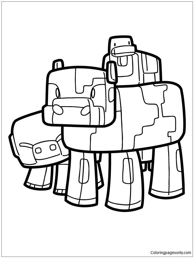 683x906 Roblox Coloring Pages Elegant Minecraft Pig Cow And Duck Coloring