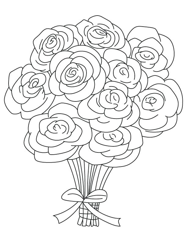 612x792 Roses Coloring Page Rose Bouquet Coloring Page Free Amy Rose
