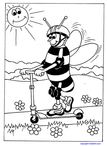 350x477 Free Safety Bee Coloring Pages To Print And Color. Online
