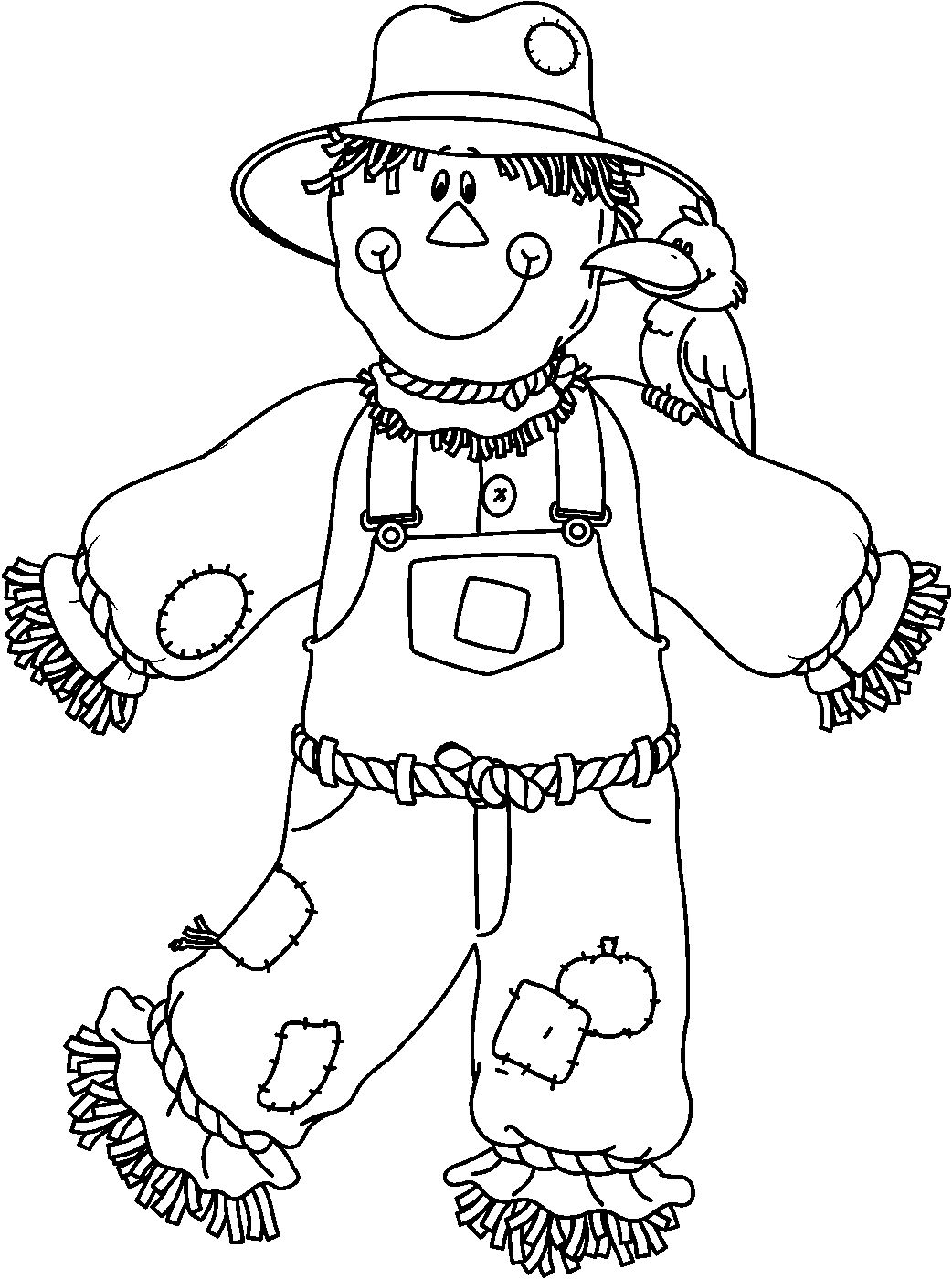 1042x1400 Scarecrow Coloring Page Perfect Halloween Pages Following Rustic