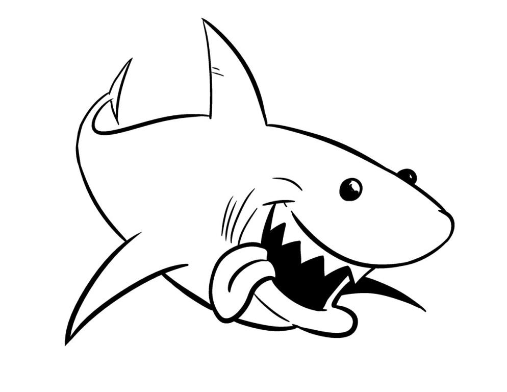 994x768 Free Shark Coloring Pages 12