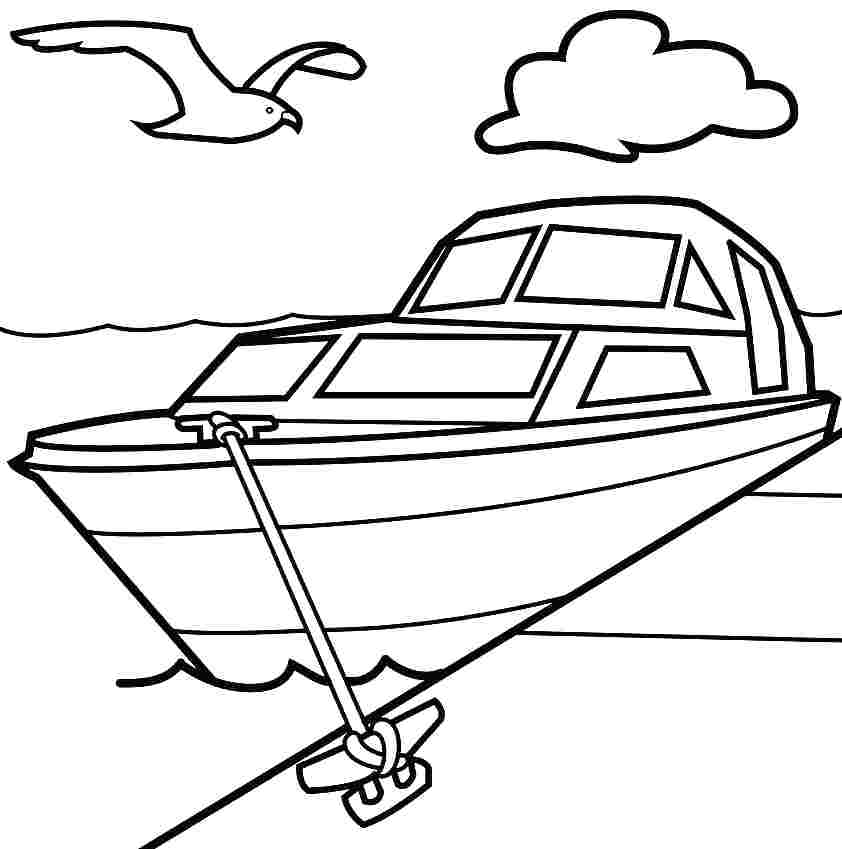 842x849 Coloring Pages Boats Free Printable Transportation Boat Coloring