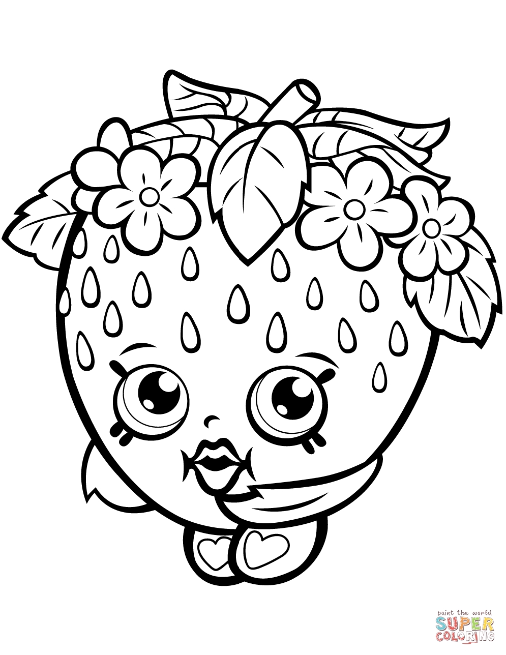 995x1288 Free Strawberry Shopkins Coloring Page Printable