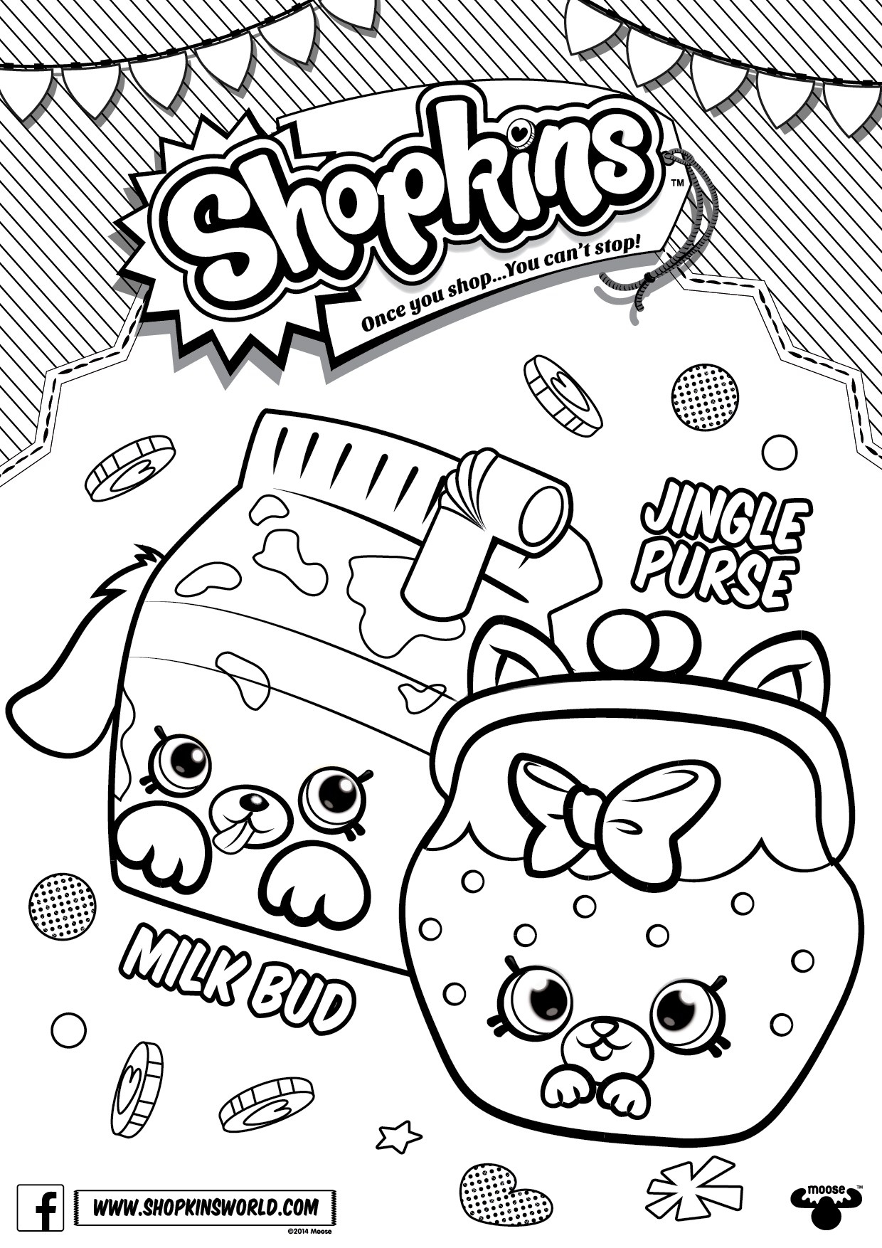 1240x1754 Shopkins Coloring Pages Season 4 Petkins Jingle Purse Milk Bud