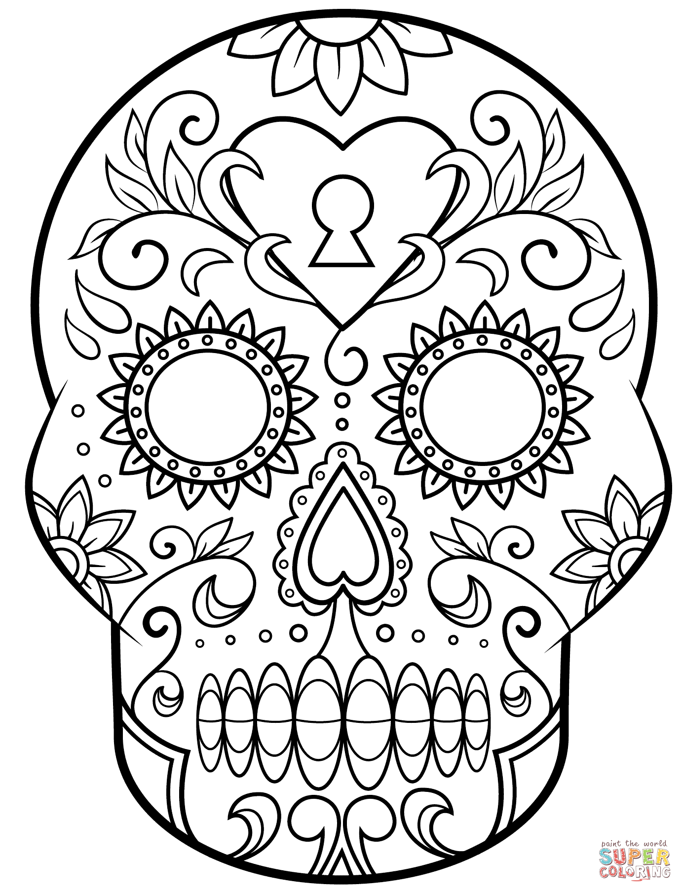 1382x1809 Special Day Of The Dead Skeleton Coloring Page