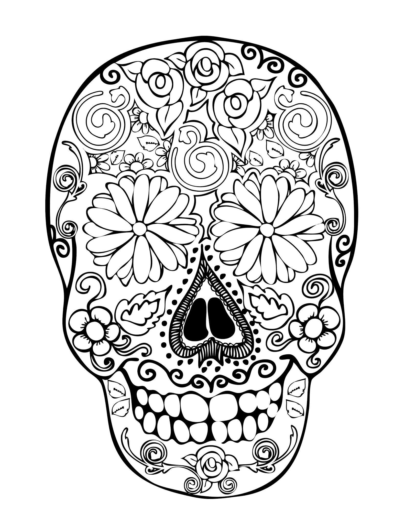 1583x2048 New Sugar Skulls Coloring Pages Free Collection Free Coloring Pages