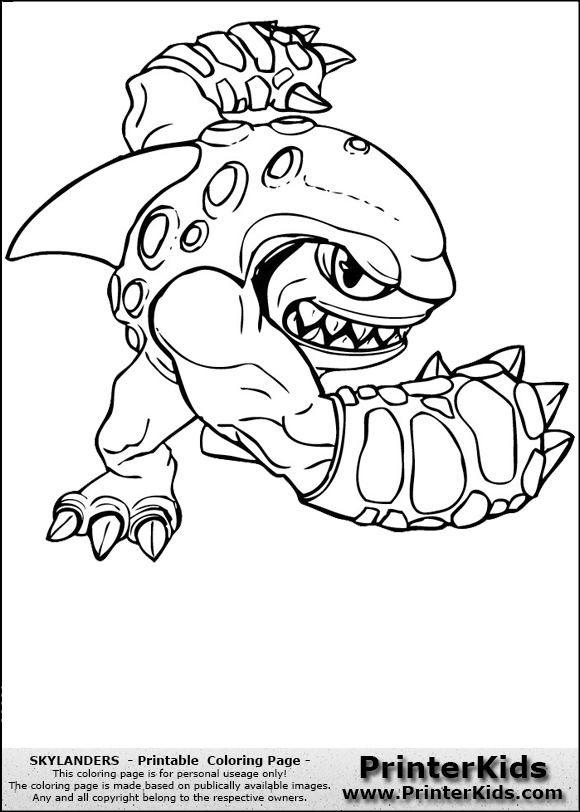 580x812 Skylanders Terrafin 001 Free Skylander Coloring Pages