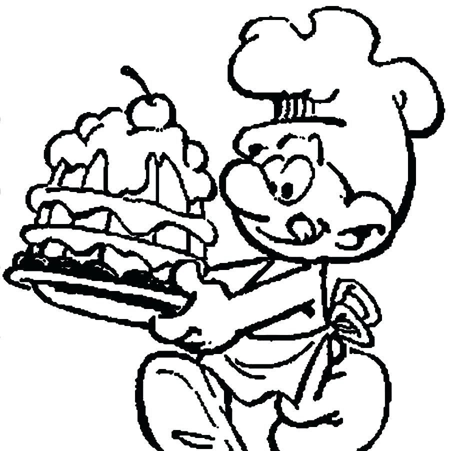 900x902 Coloring Pages ~ Smurfs Coloring Pages Cake Free Smurfs Coloring