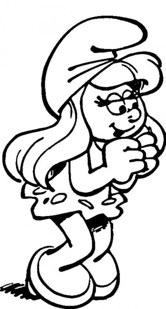 550x1022 New Smurf Coloring Pages Free Printable For Girls