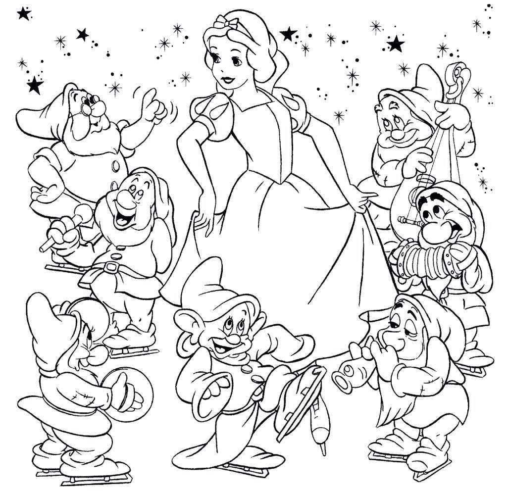 1024x998 Coloring Pages ~ Snow White Coloring Pages Seven And Free Online