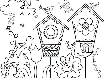 440x330 Spring Coloring Pages Happy Spring Coloring Page Spring Flowers