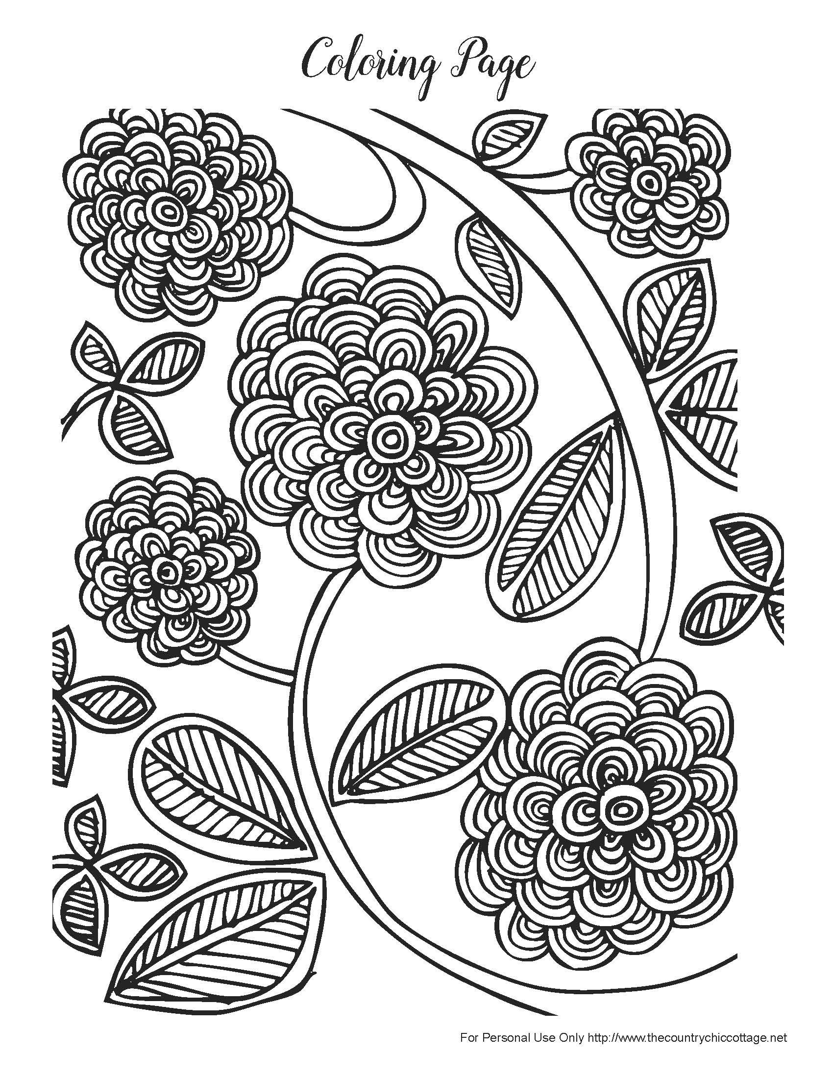 1700x2200 Free Spring Coloring Pages For Adults Pretty Flowers And Adult