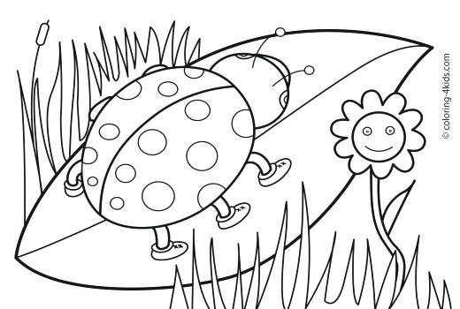 520x350 Easy Spring Coloring Pages For Kids Printable Coloring Sheet Free
