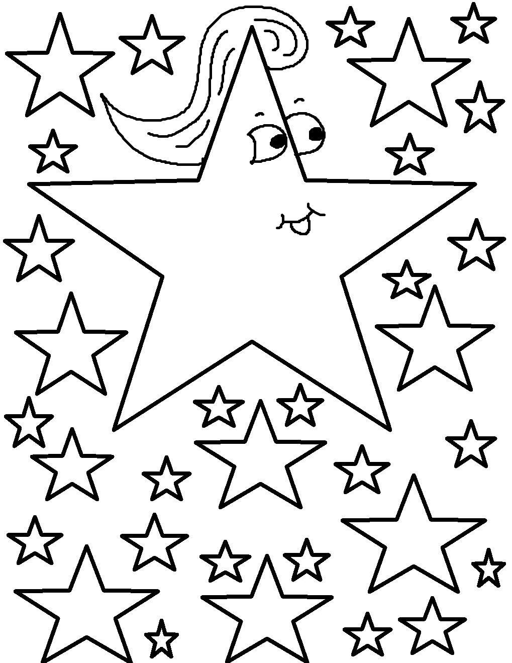 1019x1319 Free Printable Star Coloring Pages For Kids Lovely Stars Template