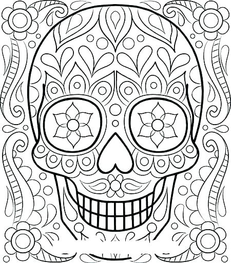 450x513 Sugar Skull Coloring Pages Printable Sugar Skull Coloring Sugar