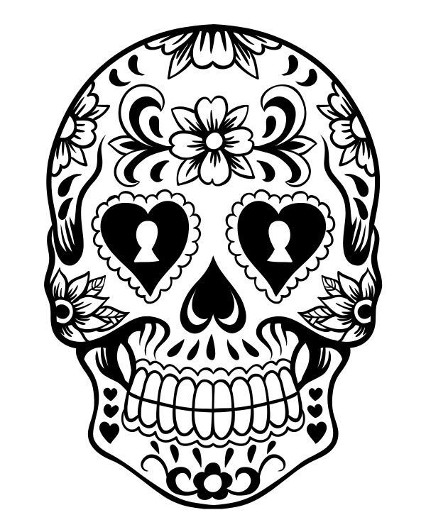 600x750 Super Ideas Dia De Los Muertos Coloring Pages Sugar Skull Adult