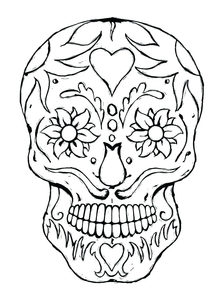 752x1024 Free Sugar Skull Coloring Pages S S Free Sugar Skull Coloring