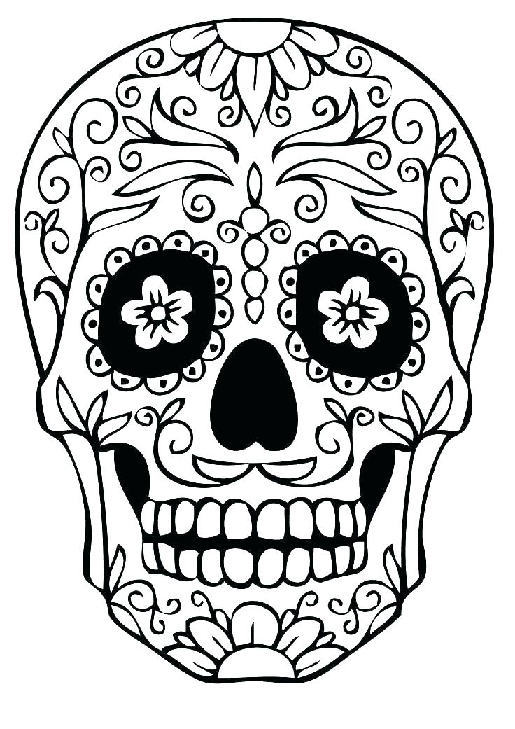 736x1041 Free Sugar Skull Coloring Pages Sugar Skull Colouring Pages Sugar