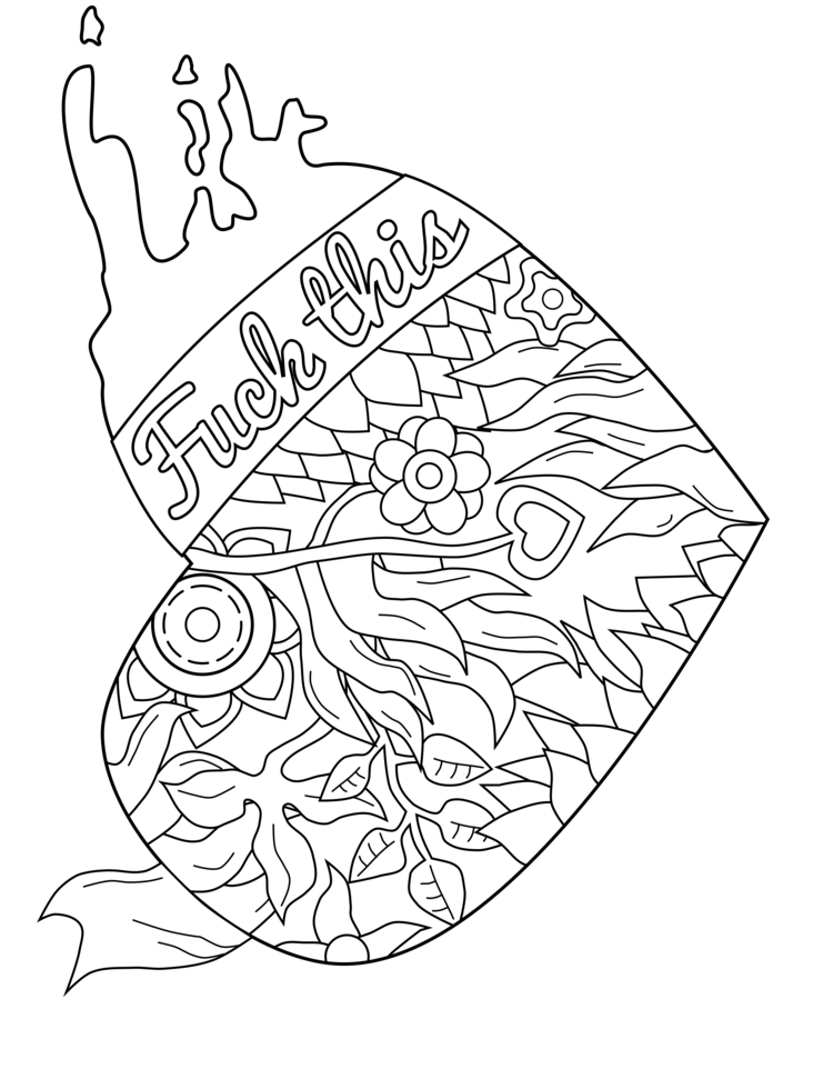 750x971 Swear Word Coloring Page Swear Word Coloring