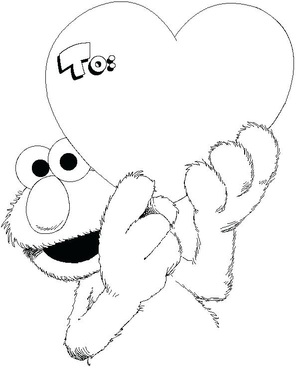 594x736 Card Coloring Pages Free Sesame Street Valentines Day Coloring
