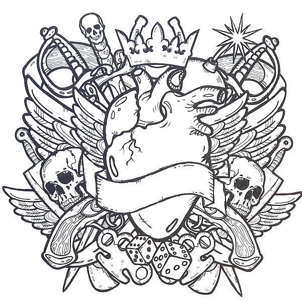 600x600 Free Printable Tattoo Coloring Pages For Adults Tattoo Coloring