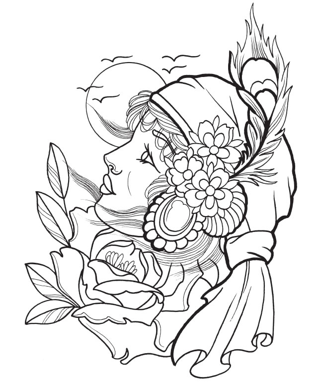 650x769 Free Tattoo Coloring Pages