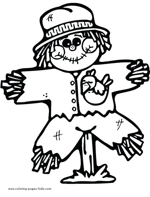 517x678 Coloring Sheets Free Printable Scarecrow Thanksgiving Color Page