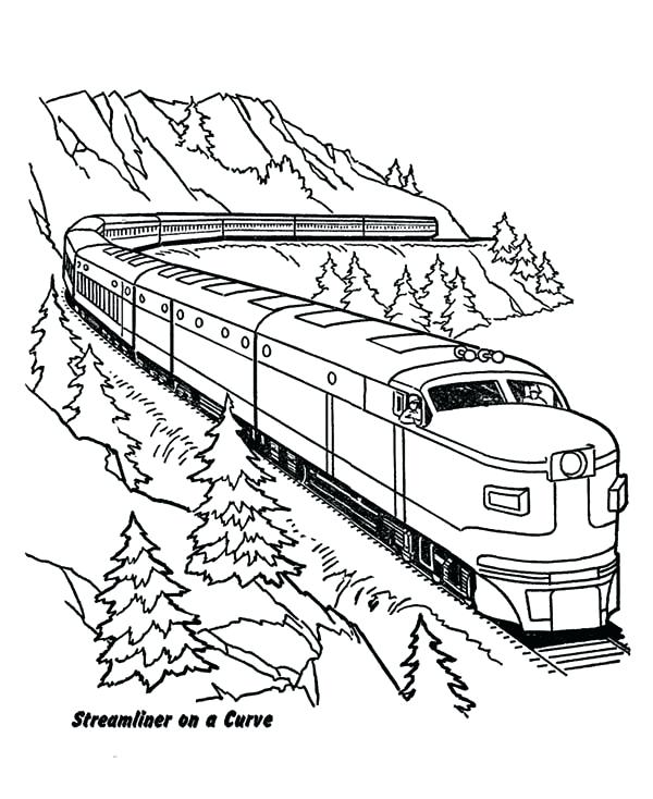 600x734 Train Coloring Pages Train On A Curve Coloring Page Thomas Train