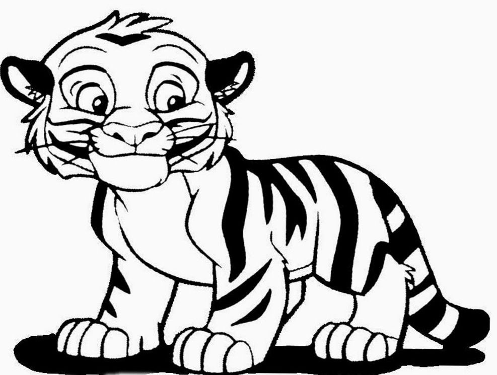 987x745 Cute Tiger Coloring Pages
