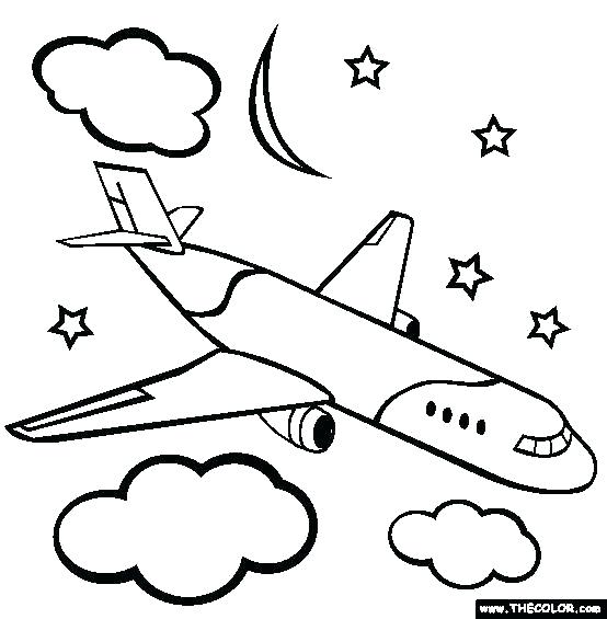 554x565 Airplane Coloring Page