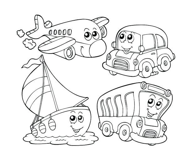 600x508 Transportation Coloring Page