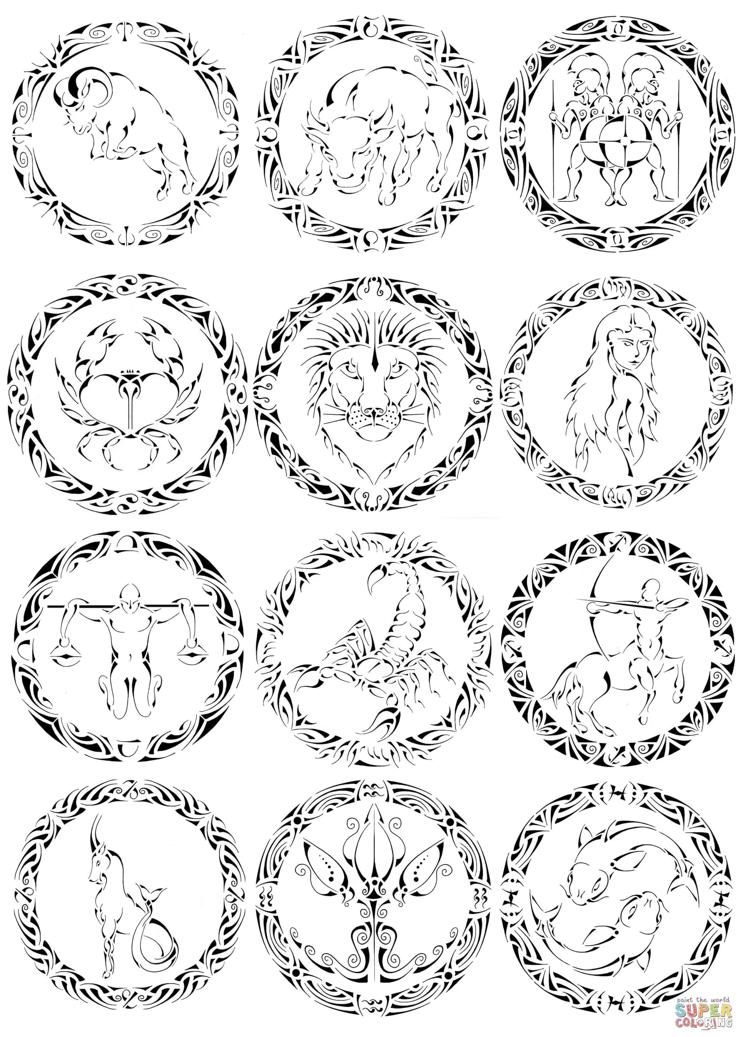 2375x3325 Astrology Coloring Pages