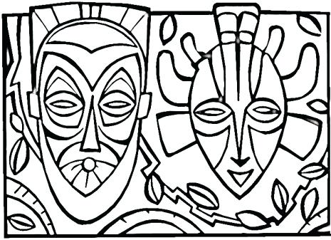 465x337 African Coloring Pages Surfboard Coloring Tribal Mask Coloring