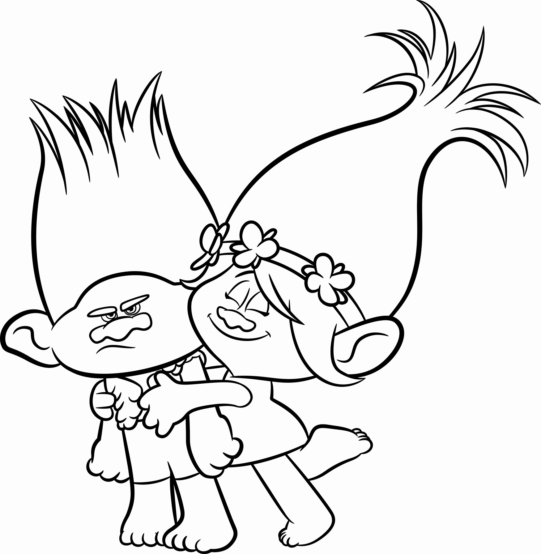 1750x1792 Coloring Pages Trolls Fresh Branch Amp Poppy From Trolls Coloring
