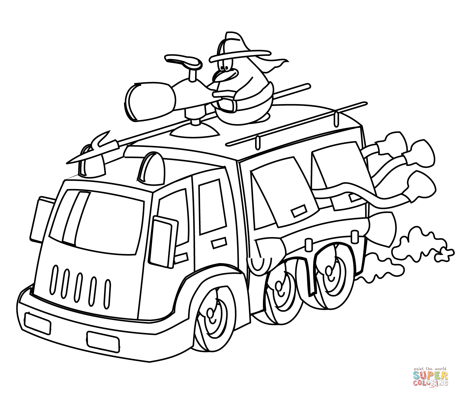 1500x1298 Fire Truck Coloring Pages Page Free Printable Throughout