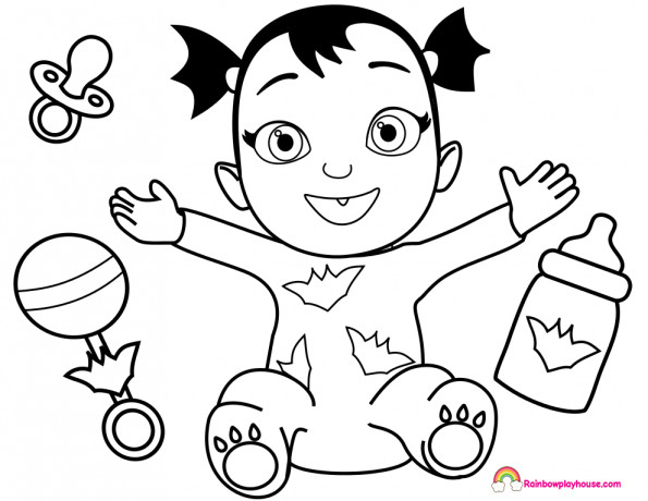 595x460 Coloring Pages Vampirina Baby Nosy Page Rainbow Playhouse