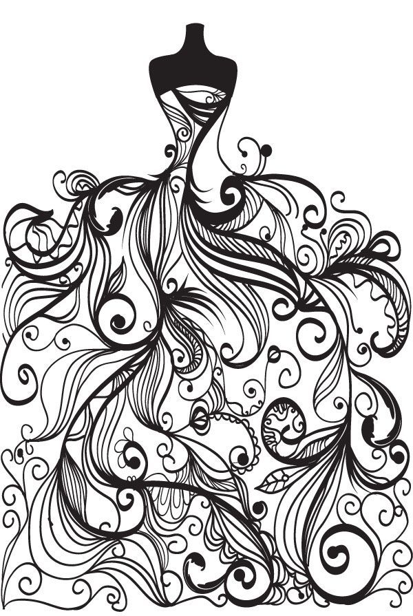 600x895 Free Vector Wedding Clip Art Coloring Page For Grown Ups
