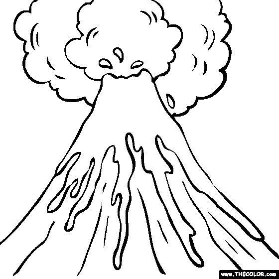 Free Volcano Coloring Pages